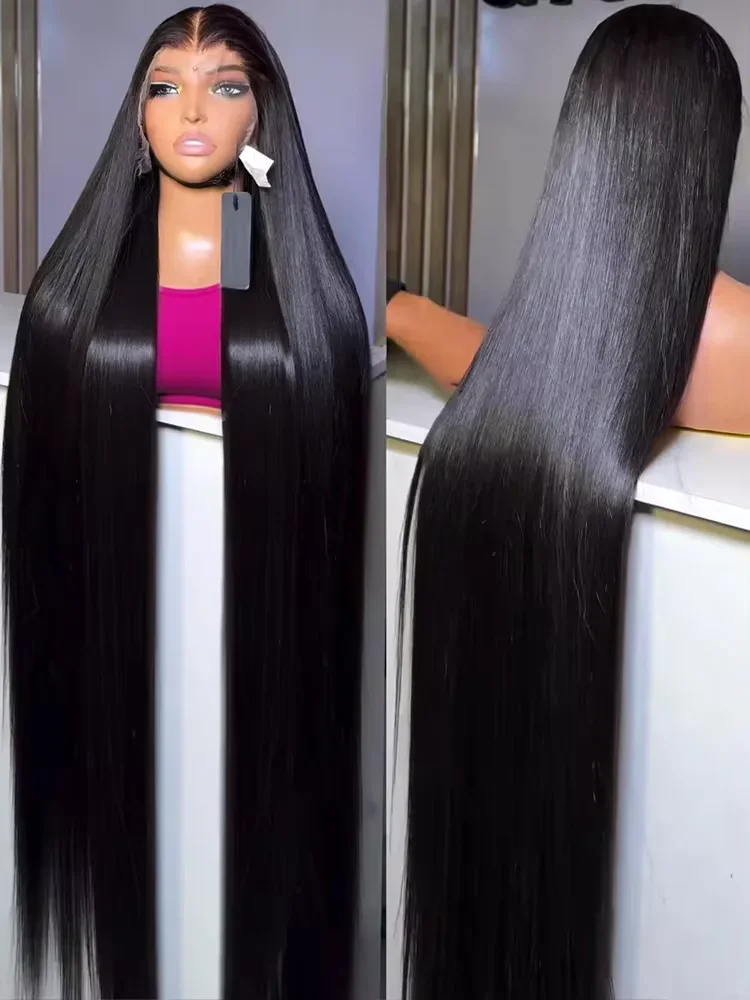 

Rosabeauty 30 40 Inch Straight Transparent 13x6 Lace Frontal Human Hair 250% 13x4 Front Wig 5x5 Glueless Closure Wigs For Women