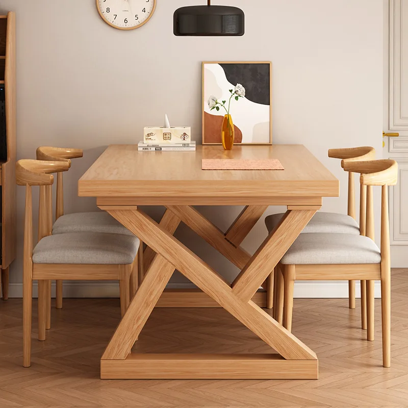 Mesas de Comedor de madera para restaurante, diseño minimalista, mesas de Comedor modernas para casa de familia, cocina, Villa, muebles para el hogar, Mesa Comedor Ls40cz