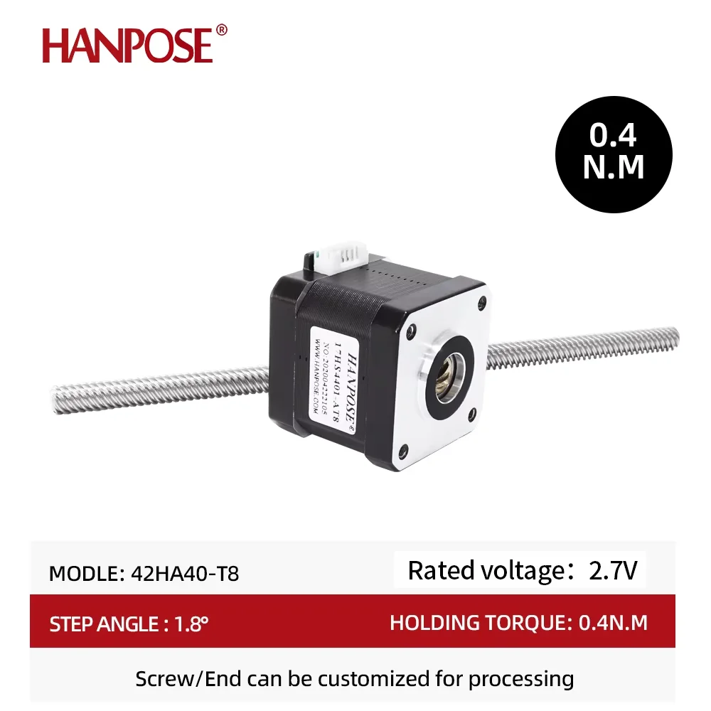 42HA40-T8*8 100/200/300/400MM linear stepper motor NEMA 17 Through screw stepper motor For 3D Printer Monitor Equipment