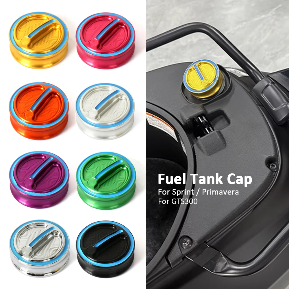 

For Vespa Primavera Sprint 150 125 GTS300 GTS 300 Super HPE Motorcycle Fuel Gas Tank Cap Oil Cover Aluminum With Logo