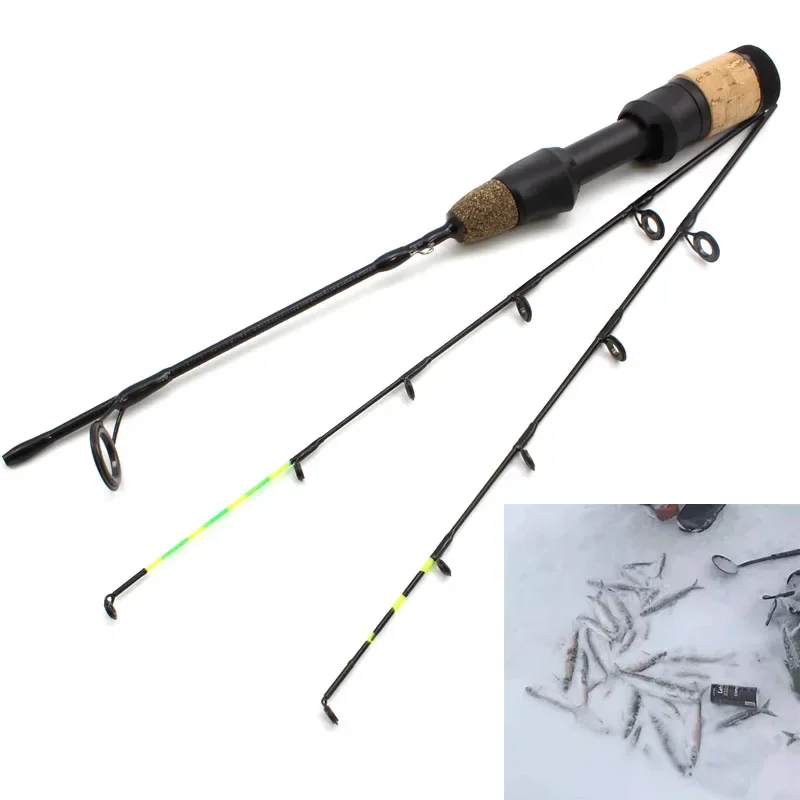 

NEW 58cm Winter Ice Fishing Rods 2 tips Spinning Rod Carbon Fiber Ice pole Ultra-light Carp Fishing Free shipping