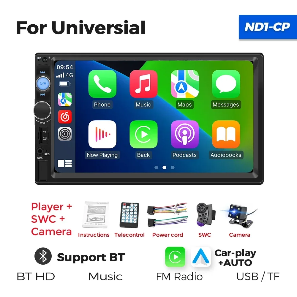 7 \'\' Lettore MP5 2DIN Autoradio Universale con Schermo Autoradio USB TF FM Supporto Carplay Cablato Android Auto Multimedia MP3 Stereo