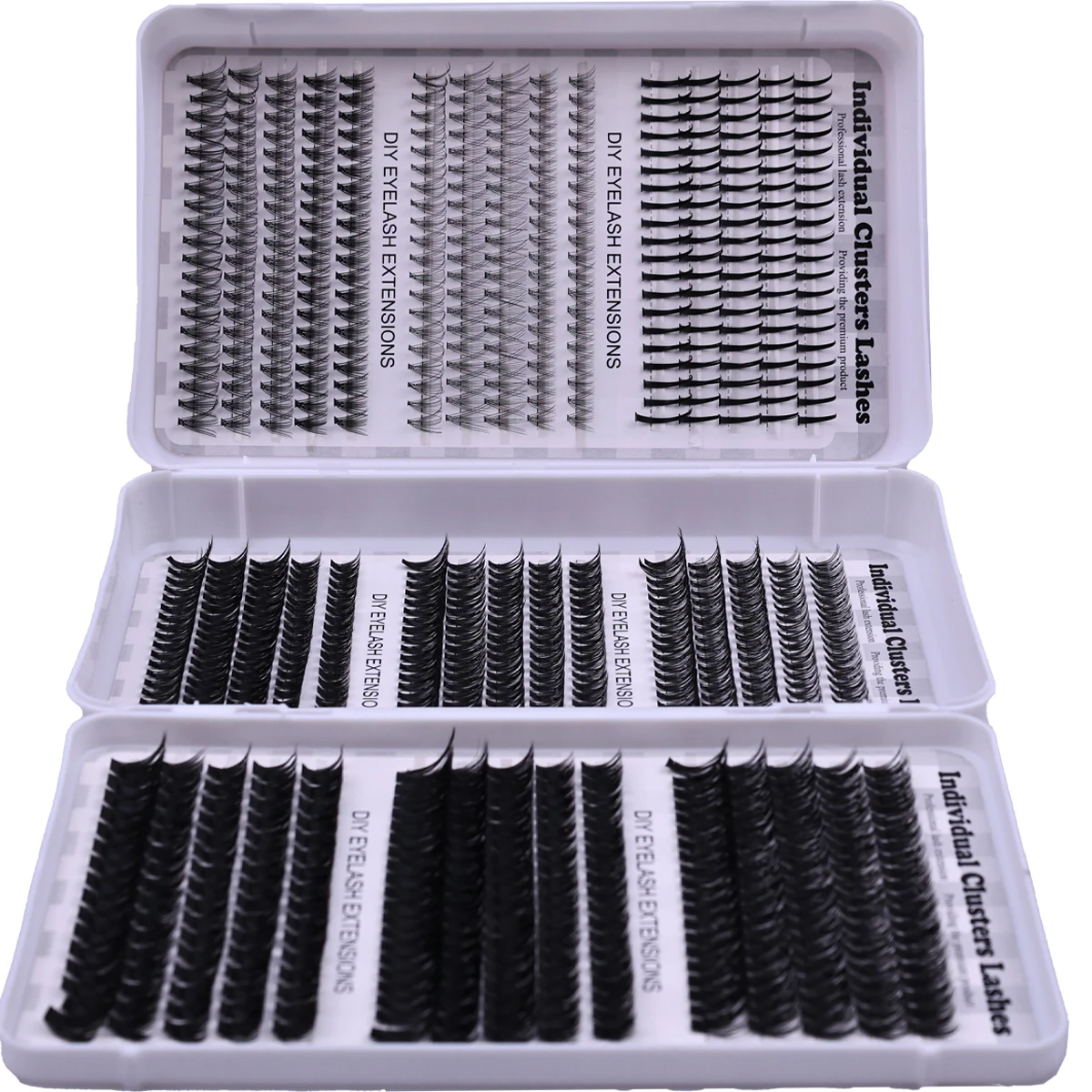 45rows 880 Cluster Lash Extensions 10D-100D with Lash Peaks, Fine Lash Groups, Sponge Individual Lash Groups spikes Makeup