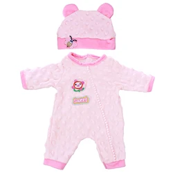 18Inch/45CM Baby Doll Cute Plush Bee Pajamas Hat Set (No Doll) Born Baby Doll Outfit Reborn Baby Doll Clothes Toy Wear Girl Gift