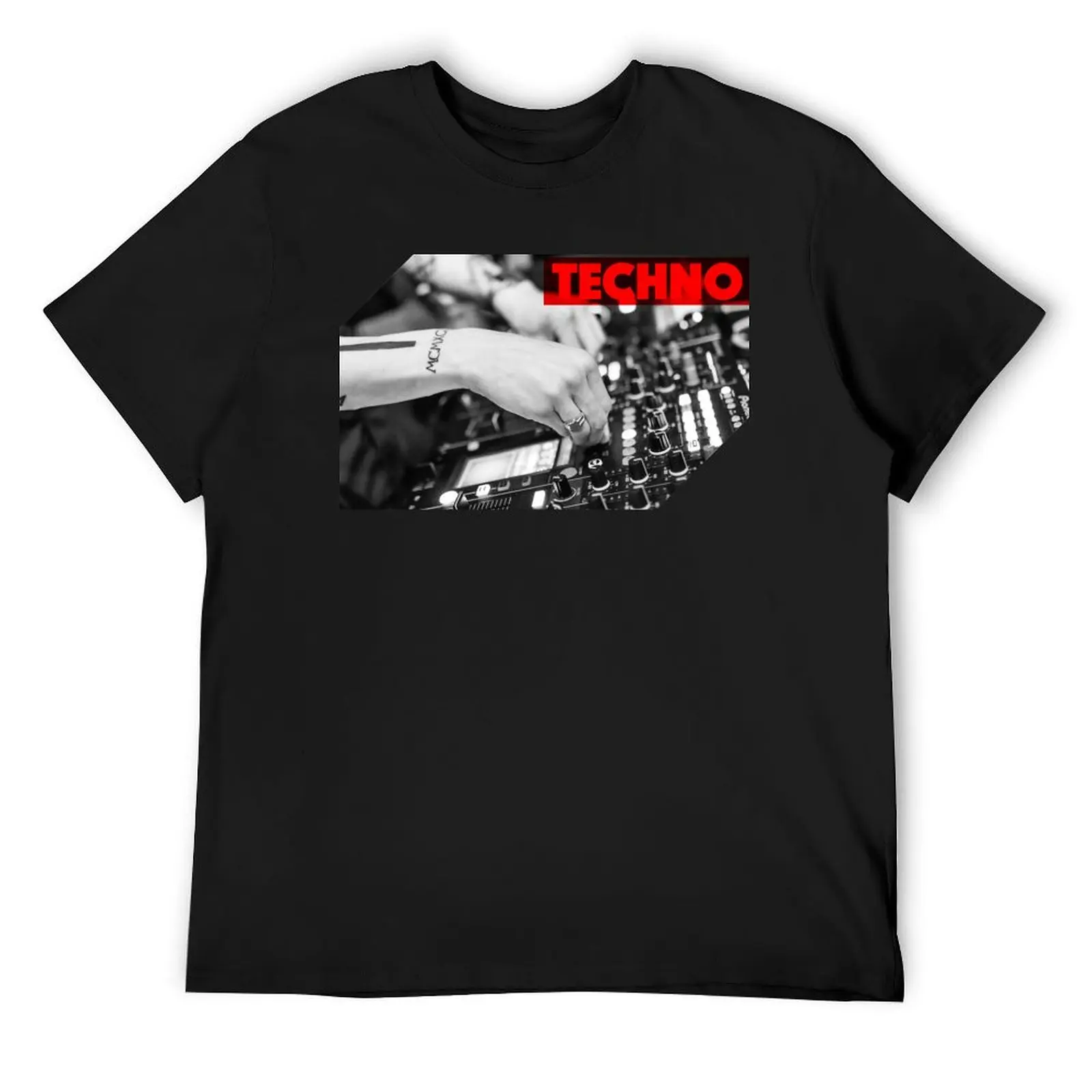 Techno Dj mixing in some Club around the world | Electronic Music T-Shirt vintage clothes plus size clothes t shirt men