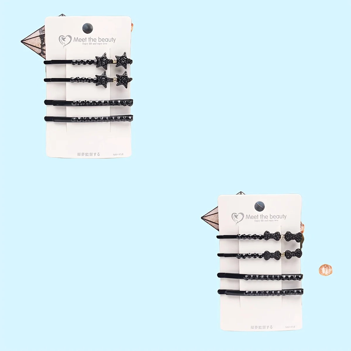 

4 pcs/set Black Geometric BB Hair Clips For Girls Duckbill Clip Hairpin Barrettes Headwears Women Hair Accessories