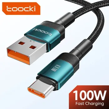 Toocki USB C타입 케이블, 샤오미 포코, 삼성, 화웨이용, 100W 고속 충전 충전기, USB C 데이터 코드, 6A 