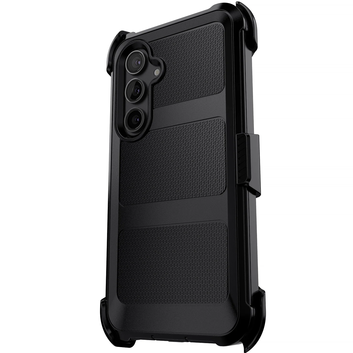 Funda negra para Samsung Galaxy S25 Ultra S25 Plus S25 5G, resistente a los golpes, resistente, protectora de doble capa, funda con Clip para cinturón