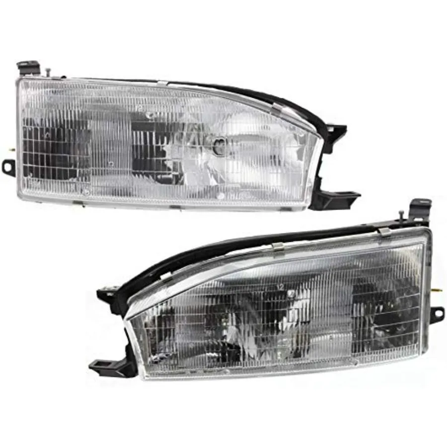 

Headlights Assembly Pair Driver Passenger Side for Camry 1992-1994 Halogen USA Built Replaces 8111006011 8115006011 With Bulbs