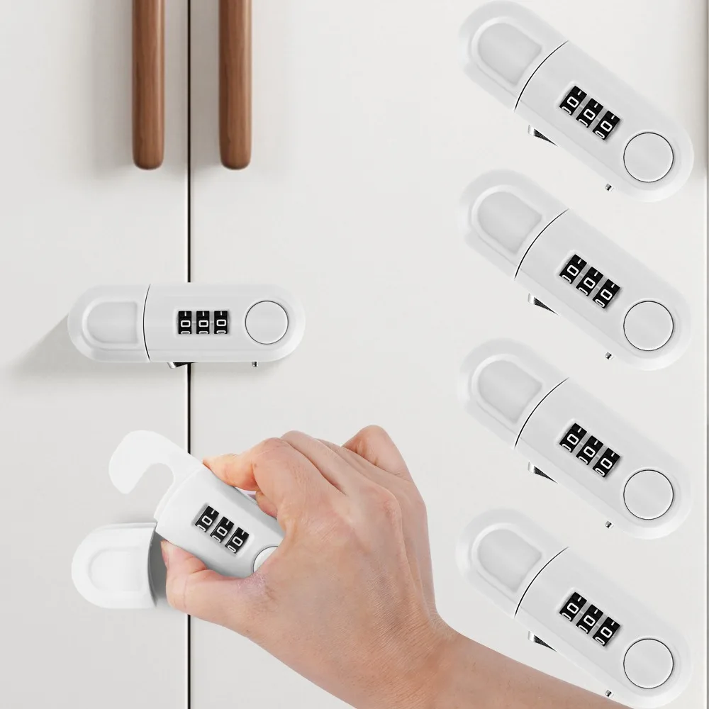 Anti-theft Drawer Password Lock Self-adhesive Multi-function Plastic Cabinet Wardrobe Lock Double Opening Refrigerator Lock