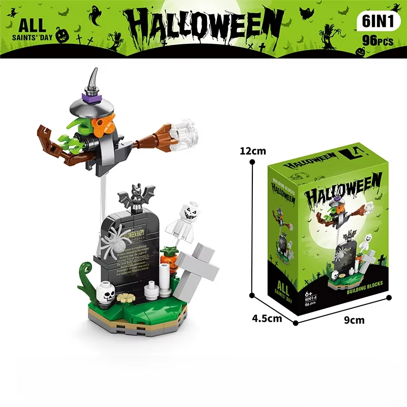TOYLINX Modello fai da te Serie Halloween Set di blocchi di costruzione Casa di zucca Giocattolo educativo da costruzione Regali per bambini Decorazione