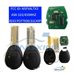 jingxin 315/ 433MHz 7931AS ID33Chip N5FVALTX3 / 73370847C/CWE100680KIT Remote Key Fob 2Buttons for Land Rover Discovery Mini MG7