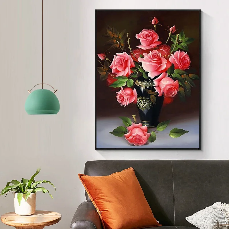 5D DIY Diamond Painting Flower Diamond Embroidery Painting Full Round Diamond Mosaic DIY Rhinestones Home Decor Gift