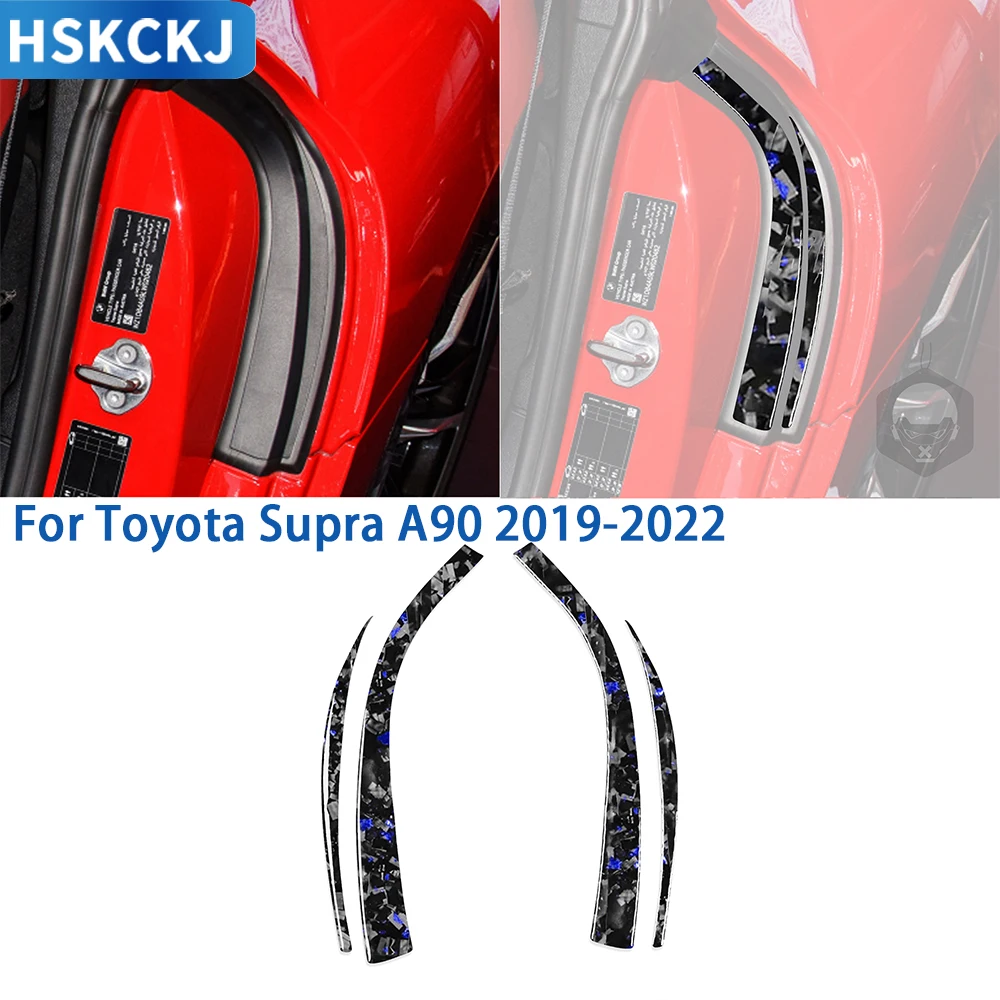 

For Toyota Supra A90 2019 2020 2021 2022 Cent Accessories Real Soft Carbon Fiber Car Door Panel Cover Trim Sticker