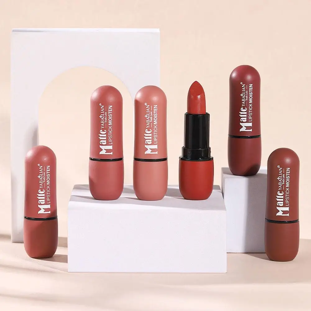 Batom fosco de 6 cores: Velvet Lip Color Suave à prova d'água Maquiagem labial colorida de longa duração