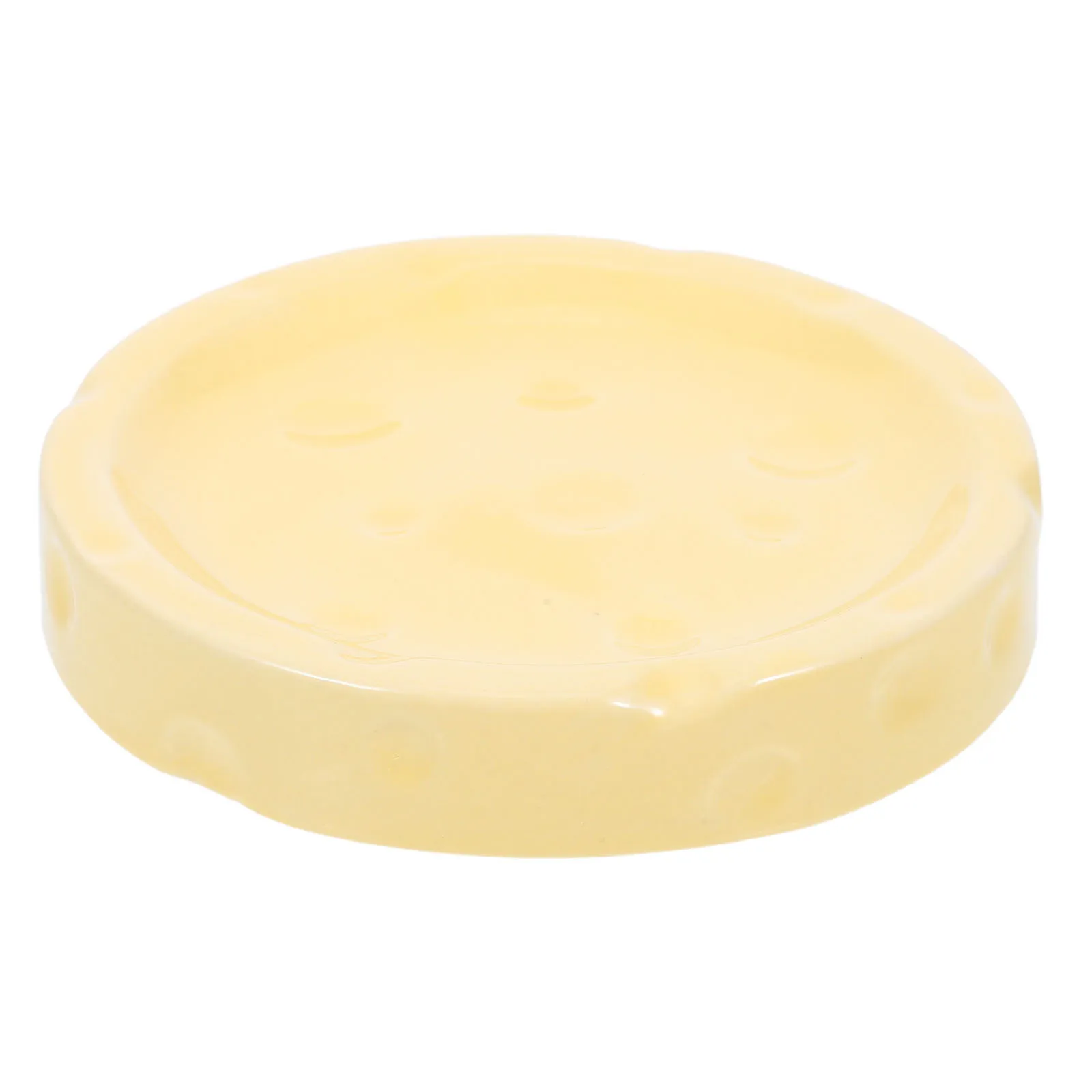 Retro Cheese Shape Ceramic Jewelry Dish Decorative Plate Multi Functional Vanity Bathroom Bedroom Storage Tray Rings Trinkets