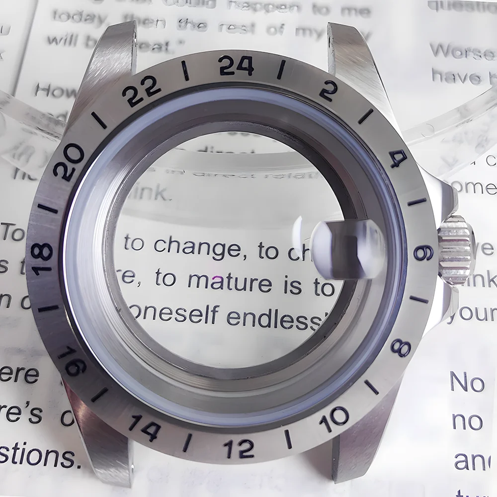 Caja de acero inoxidable de 39MM con bisel fijo, cristal de zafiro, adecuada para accesorios de reloj con movimiento NH34 NH35