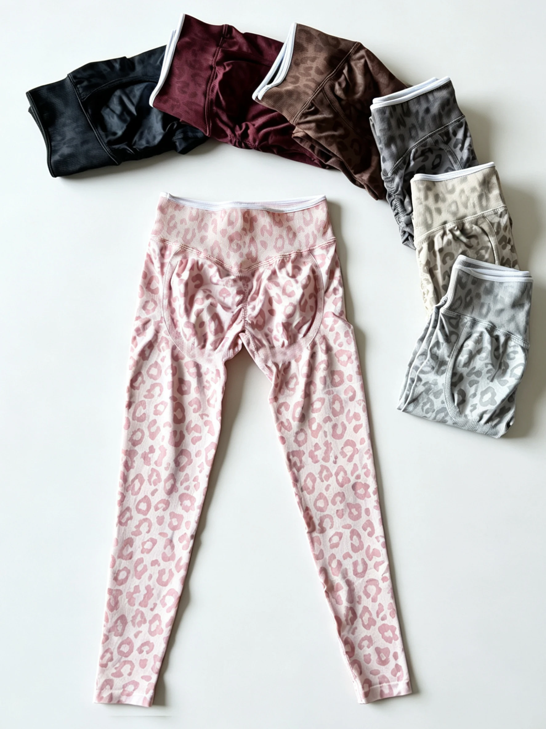 Yoga-Leggings für Damen, Nahtlose Hochtaillierte Schnelltrocknende Hochelastische Po-Formende Farbblock-Leggings für Fitness und Laufen