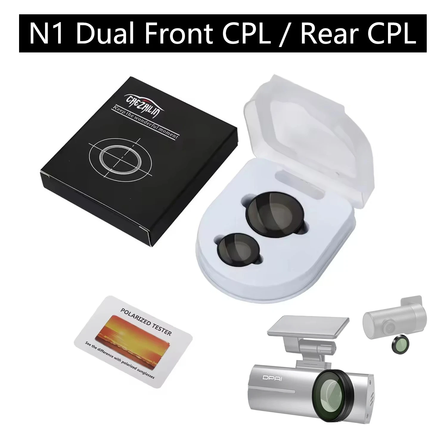 for DDPAI Dash Cam N1 Dual Front HD Lens Dust Protection Anti Glare CPL Filter for DDPAI  Rear Camera CPL Filter