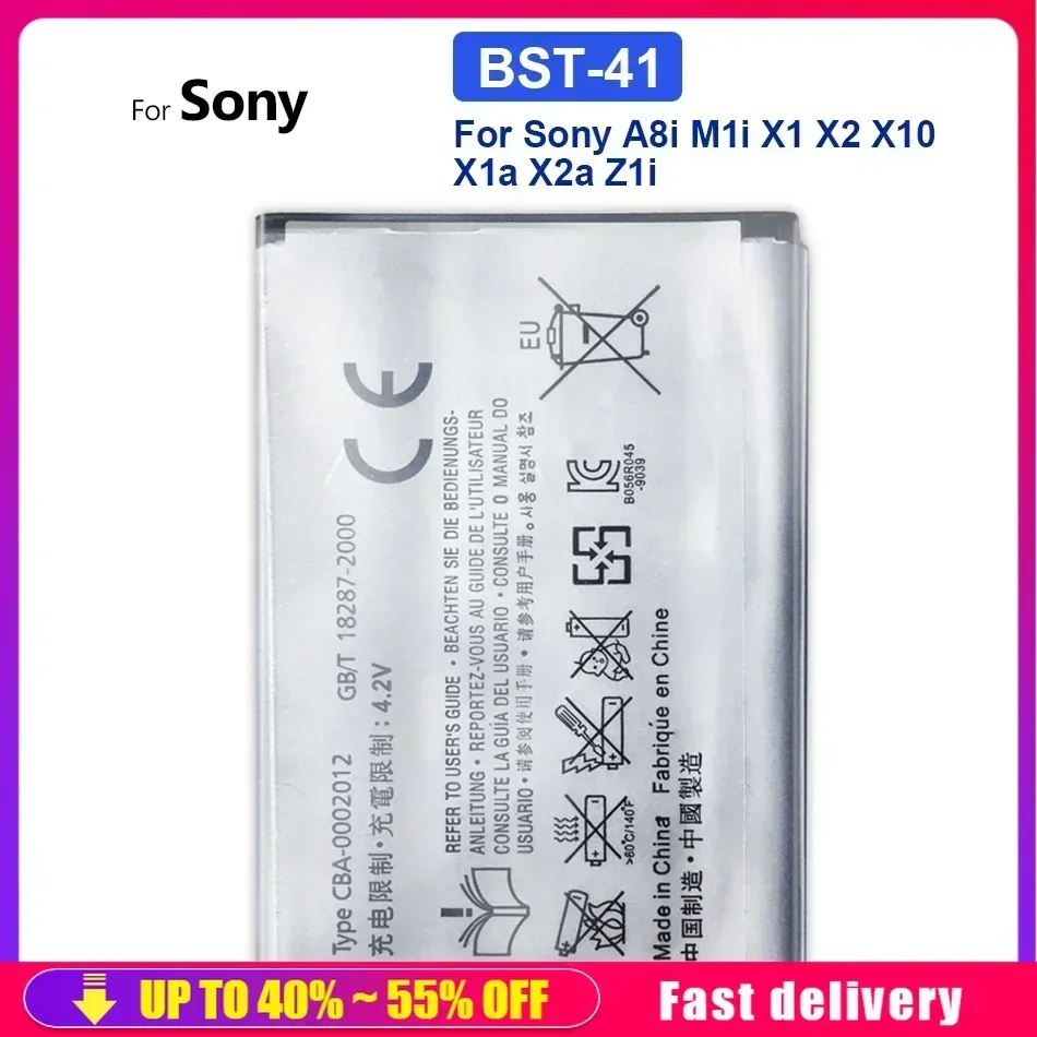 

Rechargeable Mobile Phone Batteries BST-41 BST 41 For Sony Ericsson A8i M1i X1 X2 X10 X1a X2a Z1i Cell Phone Portable Battery