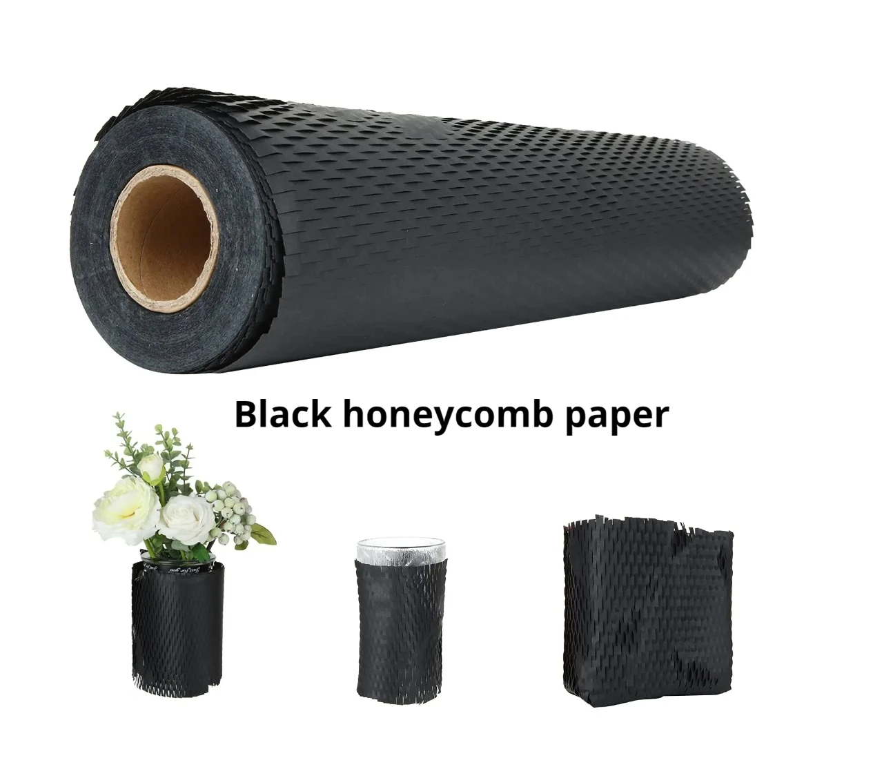 Two specifications Black Environmental Protection Honeycomb Paper for gifts, Bouquet, transport packaging, Anti-collision buffer