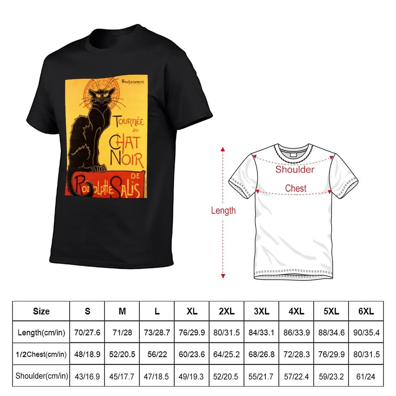 Tournee Du Chat Noir T-Shirt vintage clothes Aesthetic clothing kawaii clothes men workout shirt