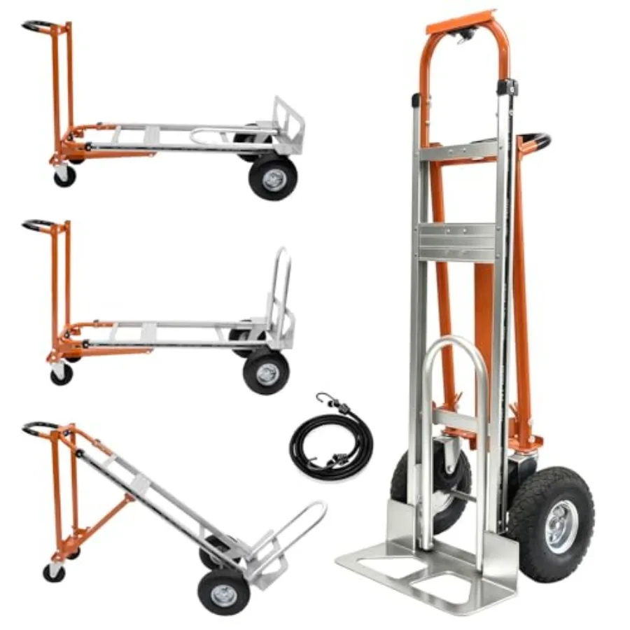 4 in 1 Foldable Hand Truck Dolly with Wheels 1000LBS Heavy Duty Aluminum for Construction Logistics Shopping Home Office Moving