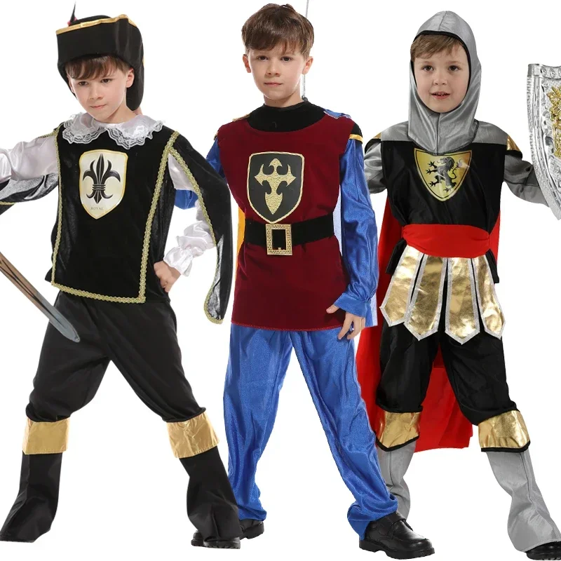 Disfraz de Anime para niños, traje de Guerrero romano griego, caballero, Navidad, carnaval, fiesta de cumpleaños, vestido elegante sin arma