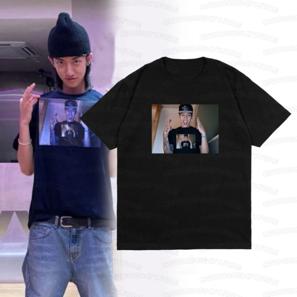 Men's Women's LNGSHOT Kpop Fashion Jay Park Same Short Sleeve Casual T-shirt High Quality T-shirt Hip Hop Plus Size Tops