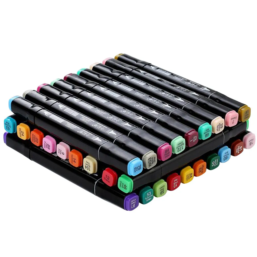 1Set Colorful Marker Pens Student Double-End Line Pens 30 Colors Water-Based Drawing Painting Set Sketch Illustration Art