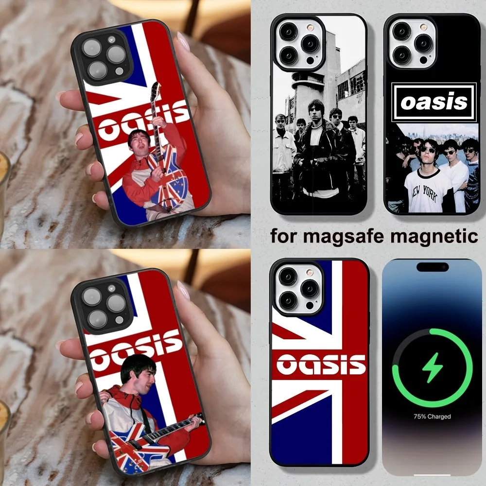 Rock band O-Oasis Phone Case For iPhone 16,15,14,13,12,11,Plus,Pro,Max,Mini Soft Magesafe Magnetic Wireless Charge