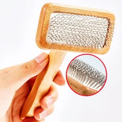 Dog Brush Wooden Dogs Comb Pet Hair Remover Dog Hair Comb Comfortable Handle Combs for Cat Hair Knot Cleaning Massage Cat Brush