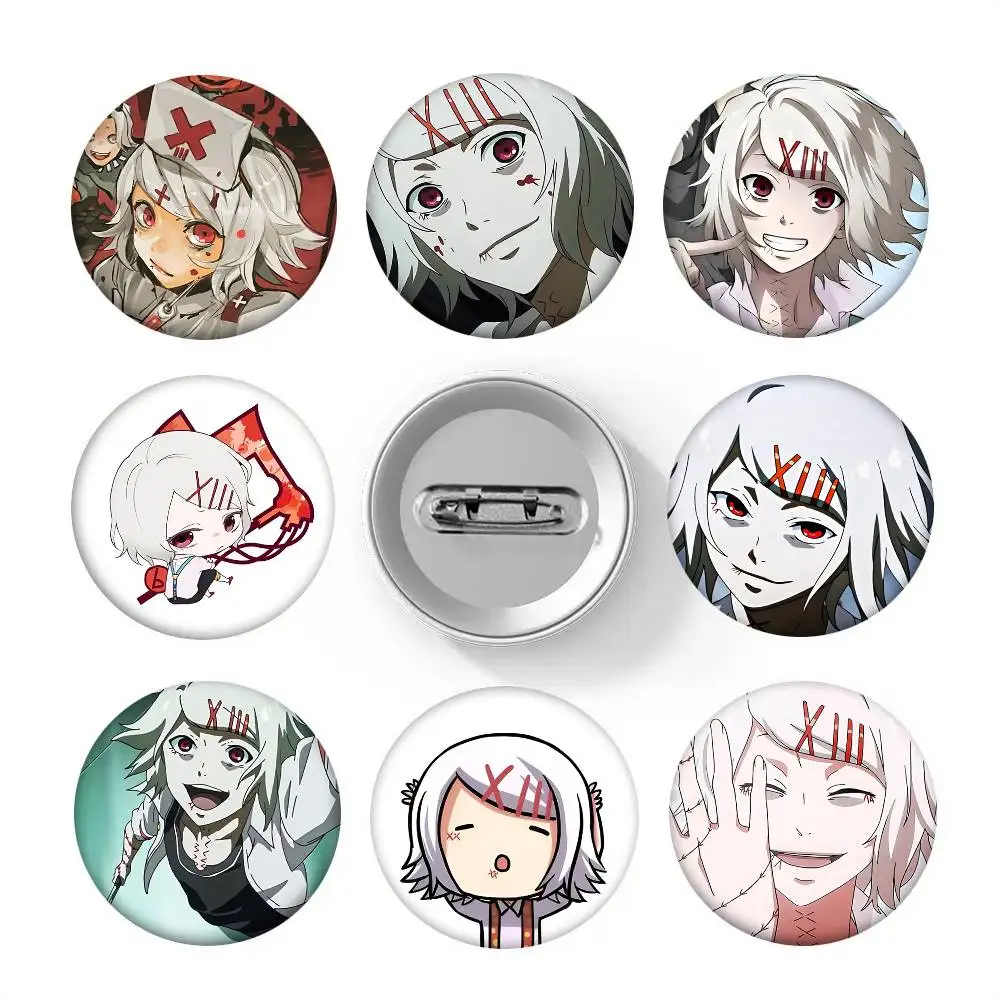 1 Stück Cartoon J-Juuzou Suzuya Abzeichen im Cartoon-Stil, Broschen für Rucksackdekoration, runde Emaille-Pins für Accessoires