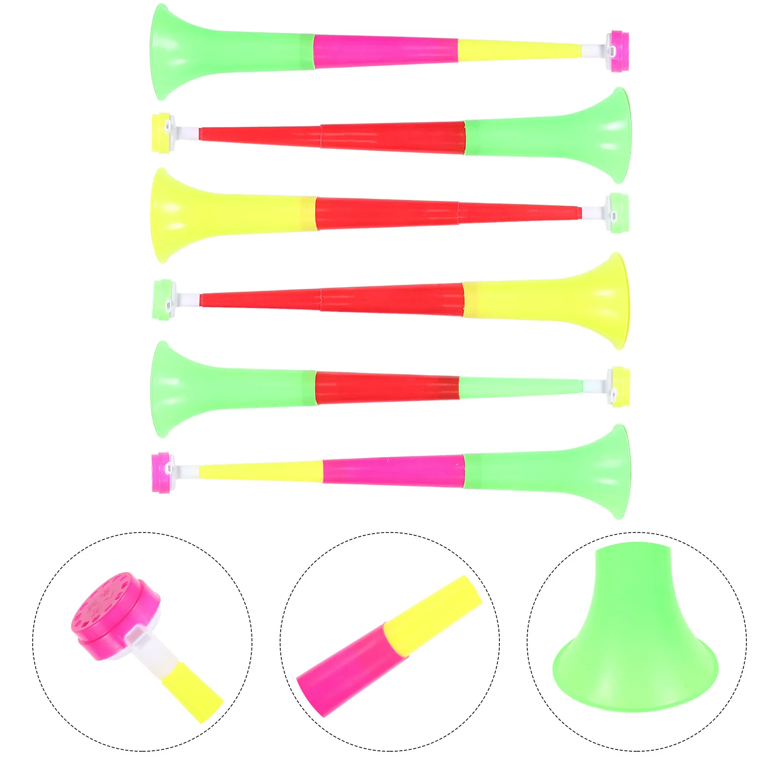 

6pcs Telescopic Horn Cheering Party Props Football Noise Makers For Birthdays Weddings Portable Foldable Party Horn