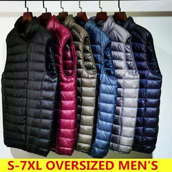 Heren Mouwloos Pufferjack 2023 Nieuwe Herfst Lente Lichtgewicht Waterafstotende Packable Heren Donzen Vest Jas Plus Maat 5xl 6xl