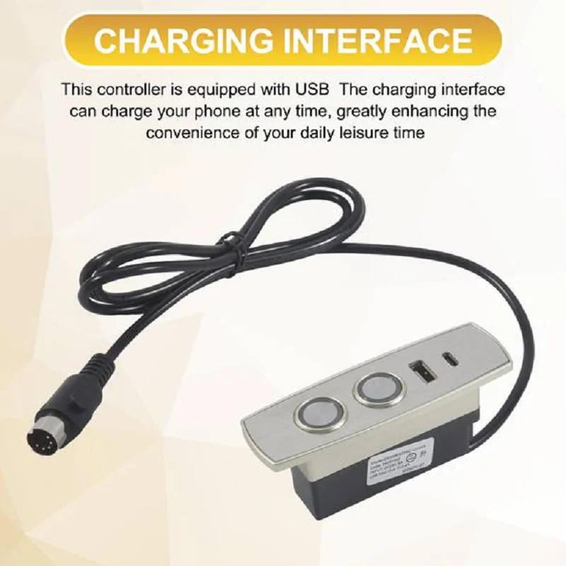A30R-Electric Recliner Controller ABS 2 Button 5 Pin Straight Connectors Electric Sofa Lift Chair Hand Control Switch