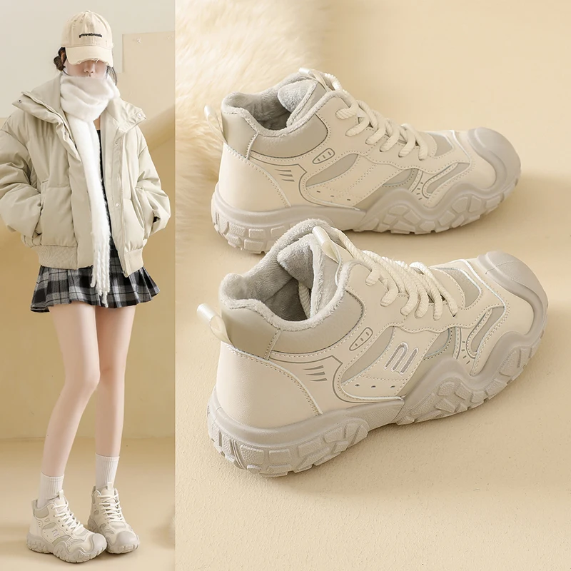 

Snow boots, high-top cotton shoes with fleece lining for warmth, outdoor casual women's shoes, TT9910