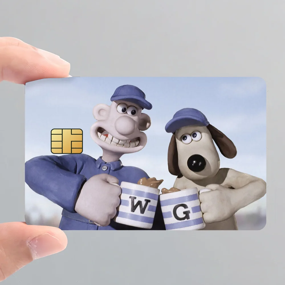 Wallace and G-Gromit Cute Decorative Small Waterproof Chip 4PCS Card Sticker New Anti-Scratch