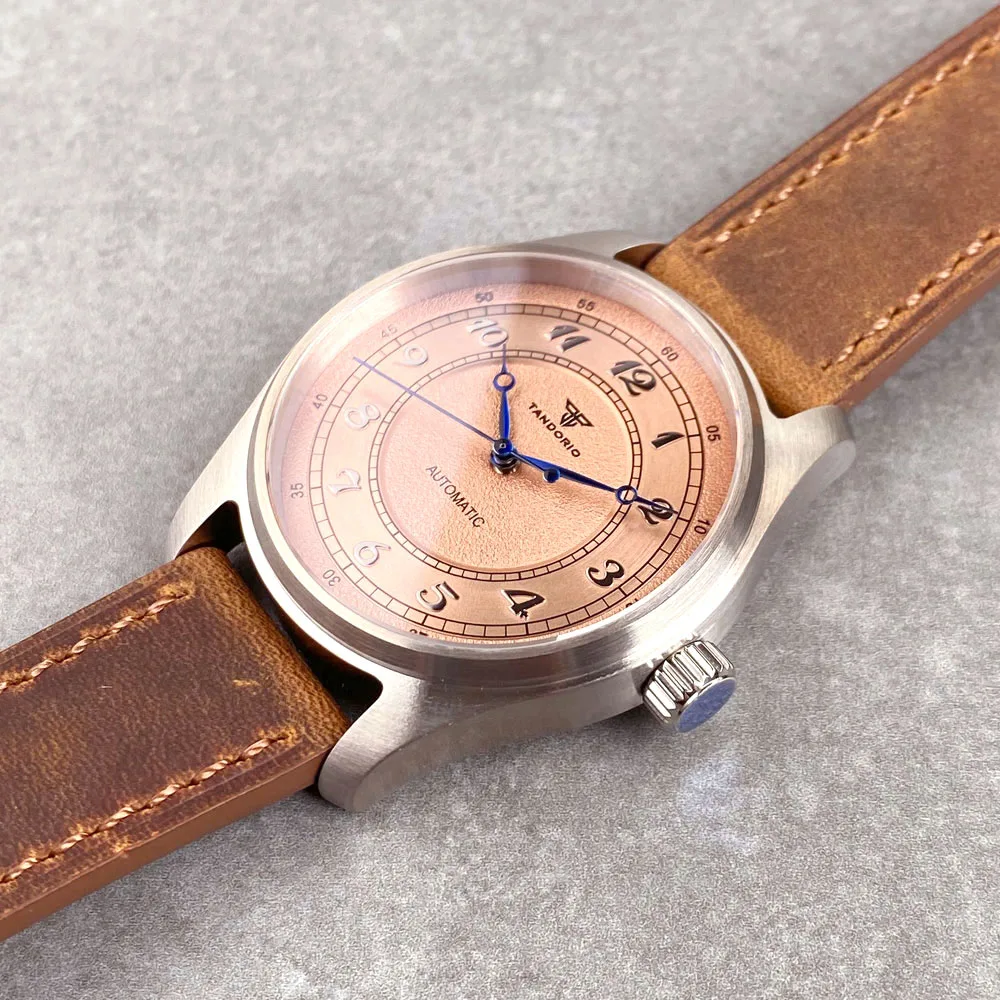 Tandorio 39mm Titanium Japan NH35A Movement Automatic Watches For Men 200m Waterproof Sapphire Crystal Glass Pilot Retro Watch view 5