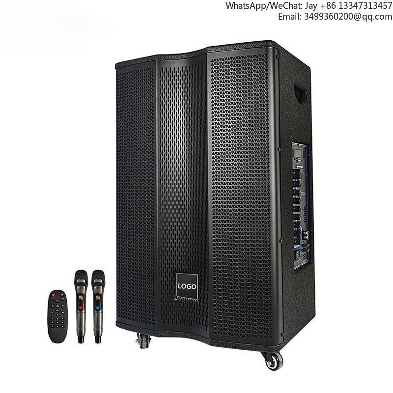 

Мощная портативная акустическая система 15 дюймов, деревянный корпус, караоке, DJ, звуковая колонка, производство Вьетнам/Камбоджа, для вечеринок, с FM-радио