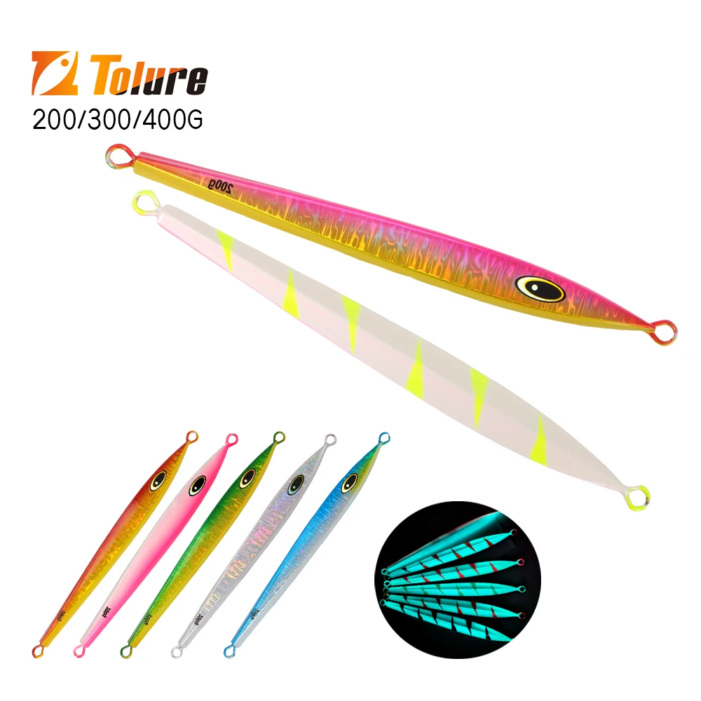 TOLU NEW Fast Sinking Metal Jig 130g150g180g200g250g300g400g Long Casting Fast Sinking Fall Jigs Saltwater Deepsea Fishing Lure