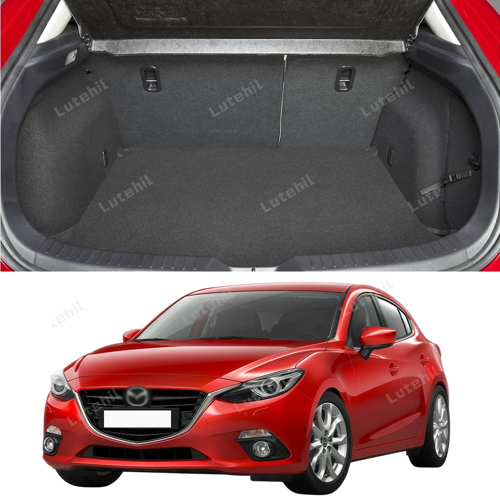 Lutehil Car Trunk Mat For Mazda 3 Axela Hatchback 2014 2015 2016 2017 2018 Custom Waterproof Cargo Liner Boot Carpets view 2