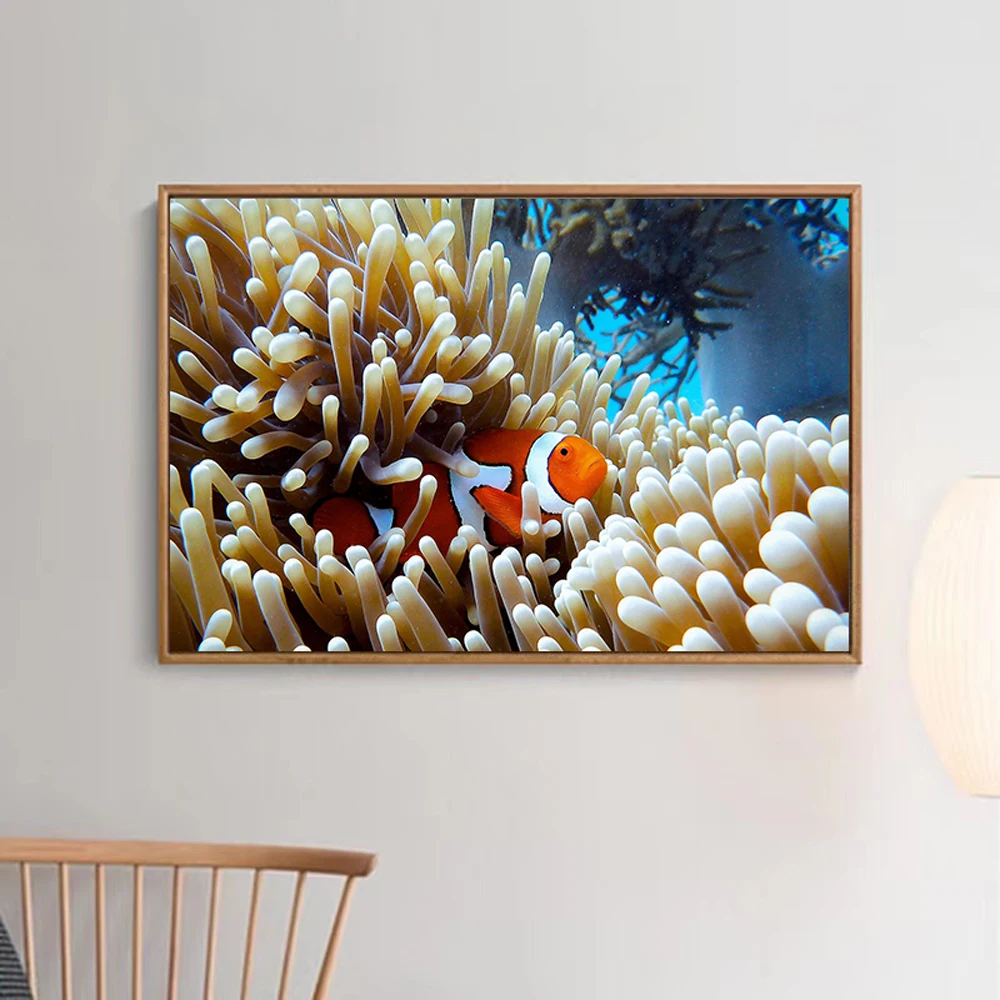 04 Colorful Precious Deep Sea Coral HD Photo Art Silk Cloth Wall Print Poster Home Deco Modern Style Festival Gift