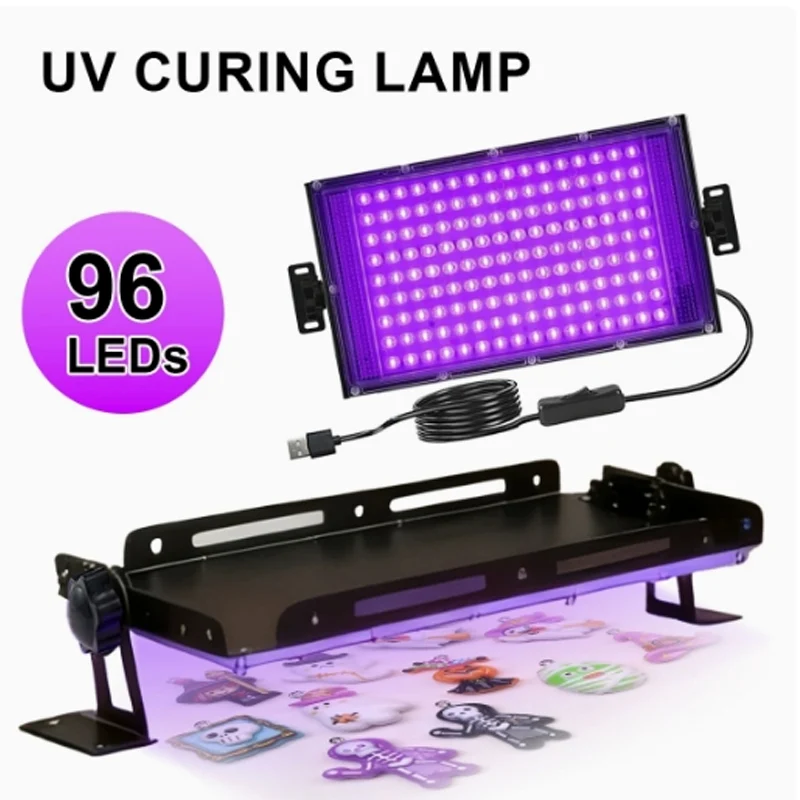 UV Resin Curing Light Set with 50/96/144 LED Portable Box Perfect for DIY Jewelry Making Epoxy Resin Crafts Fast Curing