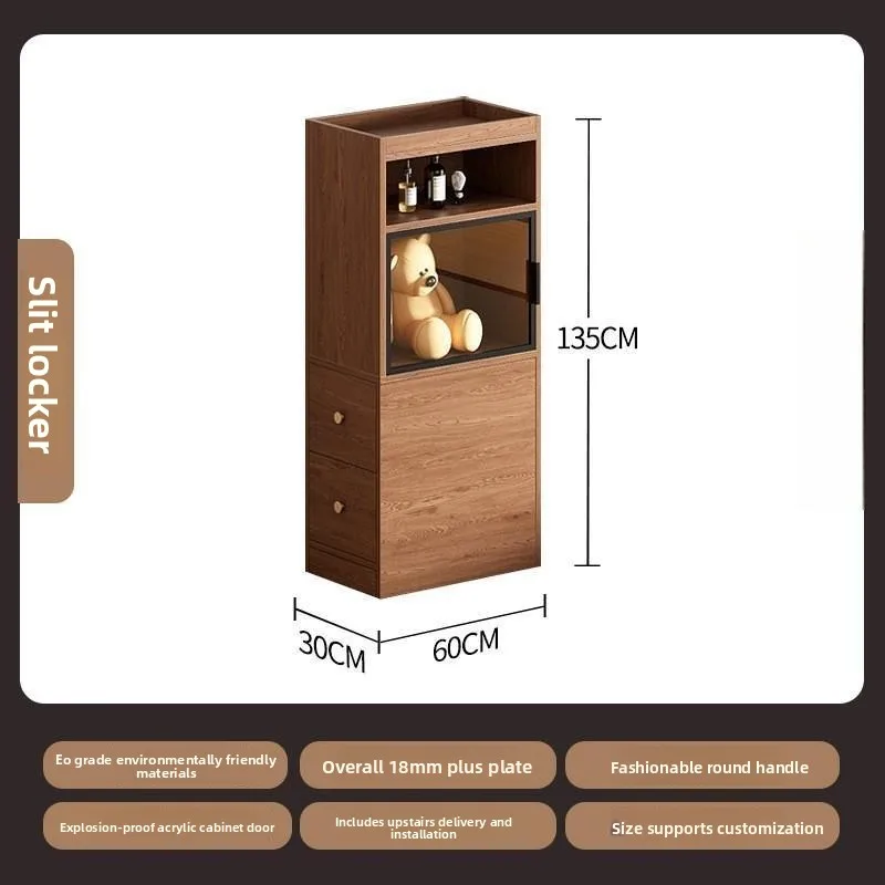 Ultra-thin bedside locker Bedside, crevice  Solid wood standing  Locker Bedroom new ultra-narrow