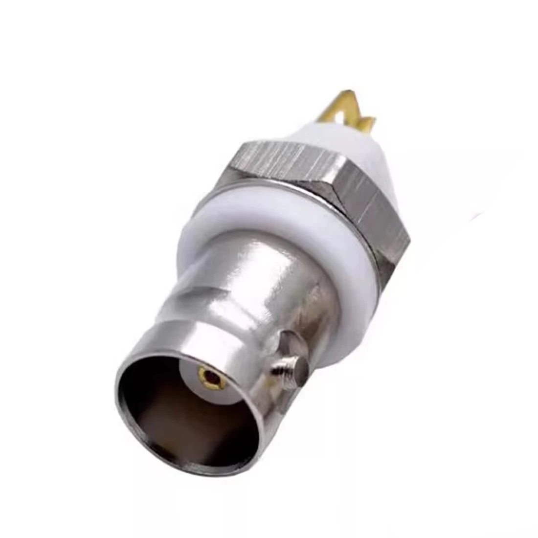 1PC BNC Female Jack Nut RF Coax Connector with Insulated White Glue Q9 Jack Welding Panel Socket 50Ohm NEW