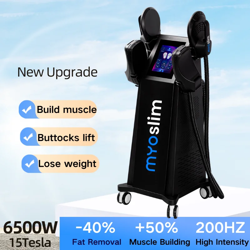 MYoslim Sculpt Machine 15Tesla 6500w EMS RF Fat Slimming Burning Muscle Stimulation Body Sculpting 15 Electromagnetic Therapy