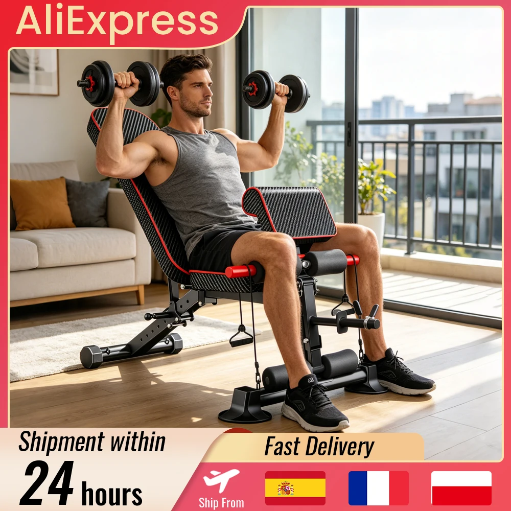 Klappbare Hantelbank, 8-fach winkelverstellbar, robuste, faltbare Fitnessbank für Zuhause, für stabiles Rückentraining und Ganzkörpertraining, 350 kg maximale Belastung