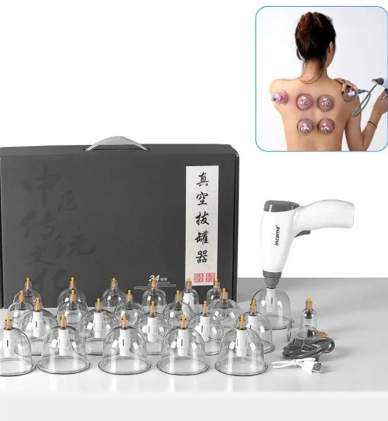 24 Jars Electric Anti-Cellulite Suction Cup Ventouse Vacuum Cupping Therapy Set Massage For BodyGuasha Maderoterapia Chinese Can