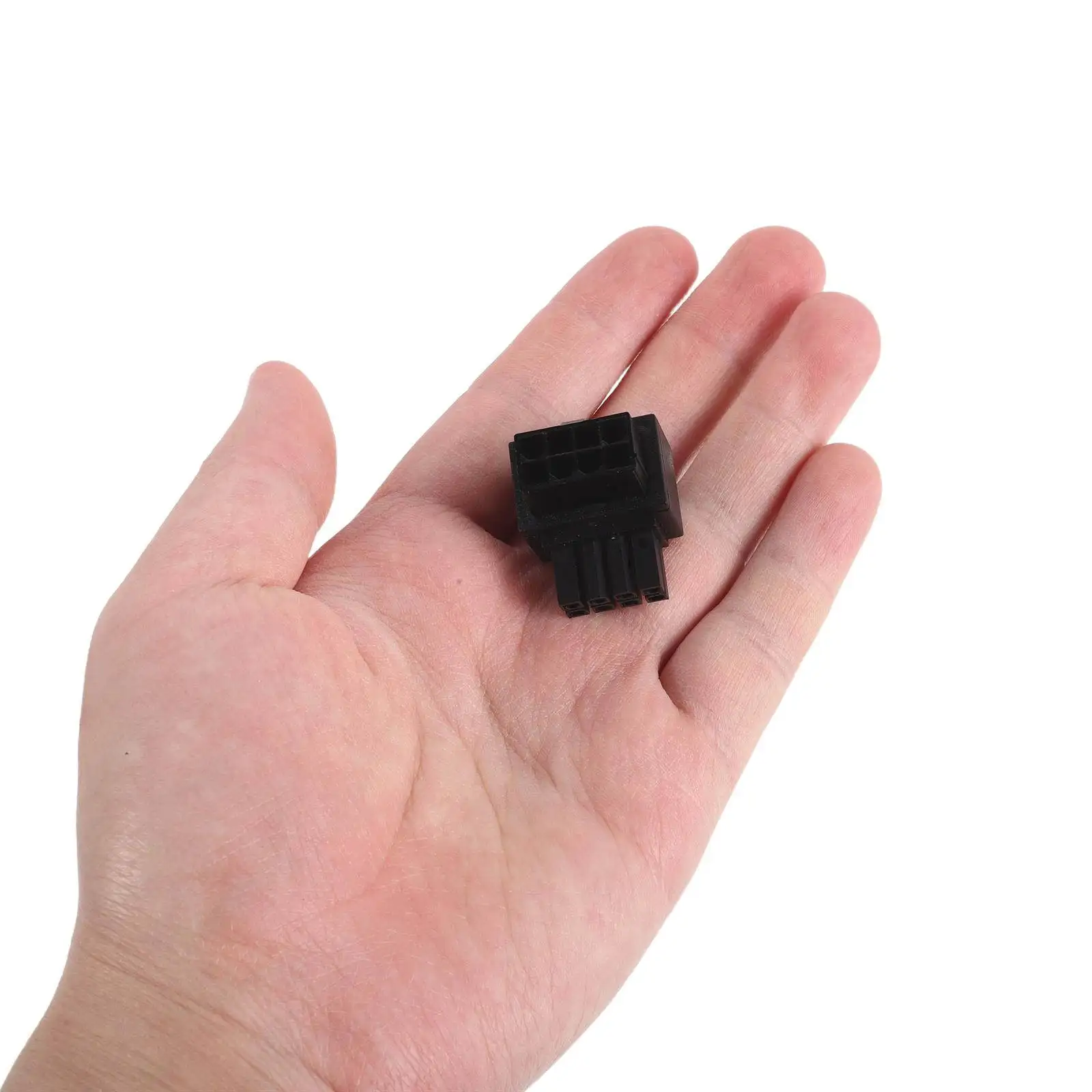Male 8-Pin Right Angle CPU Power Connector Adapter Black Plastic Motherboard Power Turn Connector for Desktop Cable Management